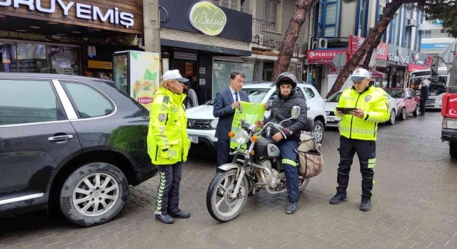 Burhaniyede kış lastiği denetimleri artırıldı