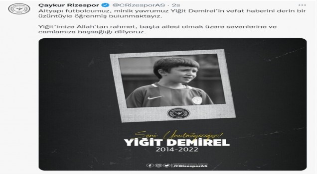 Çaykur Rizesporda yas hakim