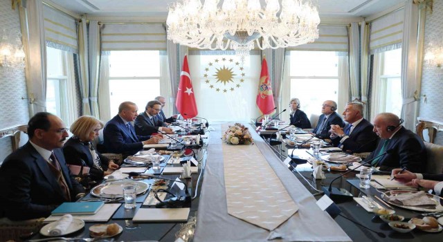 Cumhurbaşkanı Erdoğan ile Karadağ Cumhurbaşkanı Cukanoviç heyetler arası görüşme gerçekleştirdi