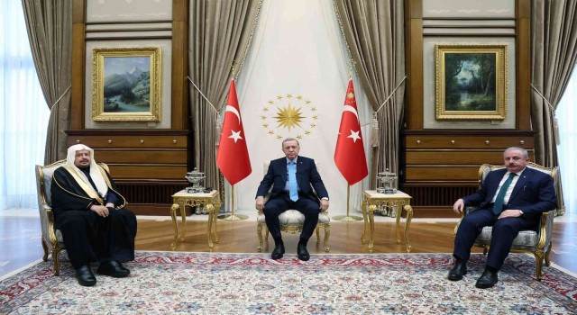 Cumhurbaşkanı Erdoğan, Suudi Arabistan Şura Meclisi Başkanı Abdullah Muhammed İbrahim Al-Sheikhi kabul etti