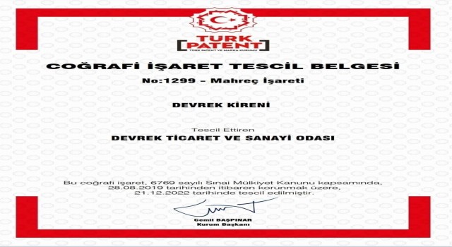 Devrek Kireni coğrafi işaret belgesi aldı