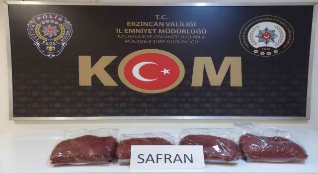Erzincanda 1,8 kilogram safran ele geçirildi