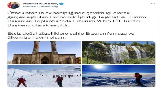 Erzurum 2025 EİT Turizm Başkenti olarak ilan edildi, vatandaşlar sevinçle karşıladı