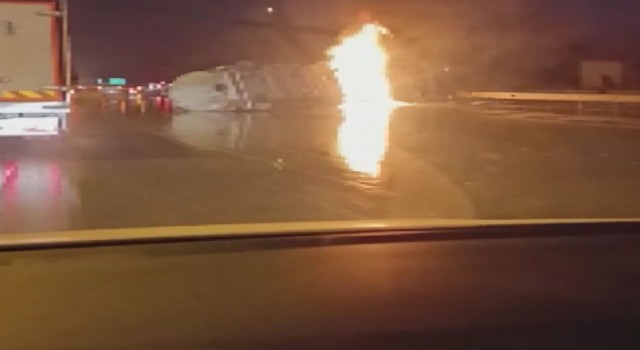 İzmirde alev topuna dönen vidanjör böyle patladı