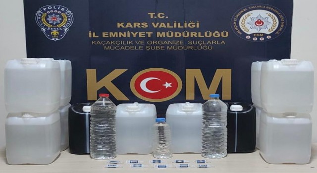 Karsta kaçak içki operasyonu
