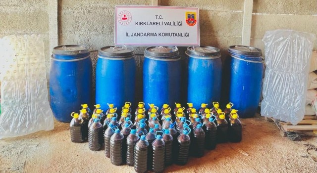 Kırklarelide yılbaşı öncesi bin 550 litre sahte içki ele geçirildi