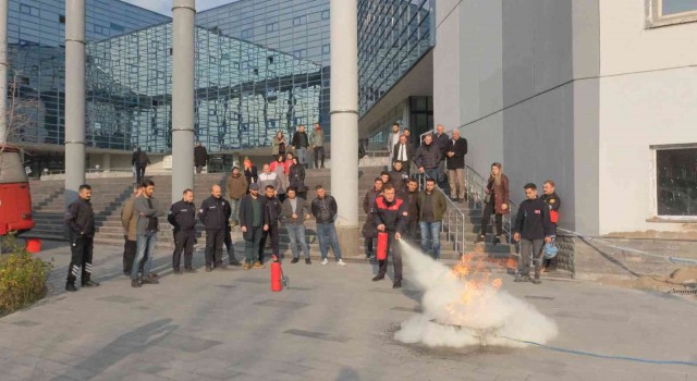 Kocasinanda yangın tatbikatı gerçeği aratmadı