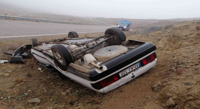 Konyada otomobil takla attı: 1 yaralı