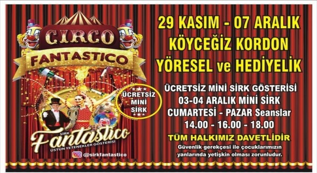 Köyceğizde çocuklara sirk gösterisi