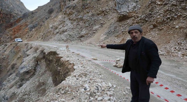 Malatyada yağış sonrası göçen yol tehlike saçıyor