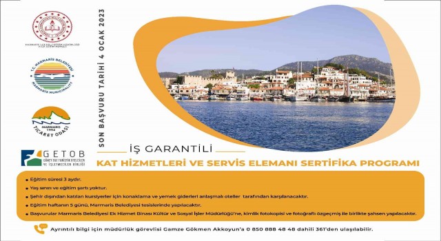 Marmaris Belediyesinden istihdam garantili kurs