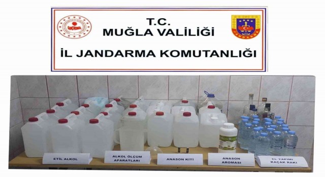Muğlada 72 litre el yapımı alkol ele geçirildi