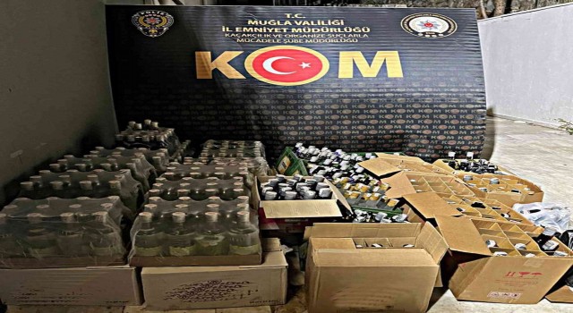 Muğlada yeni yıl öncesi sahte ve kaçak alkol operasyonu