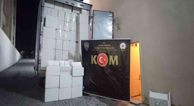 Niğdede 5 milyon 500 bin makaron ele geçirildi
