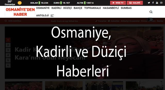 Osmaniye'nin Haber Sitesi