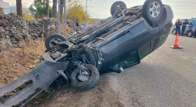 Osmaniyede takla atan cipte sürücü yaralandı