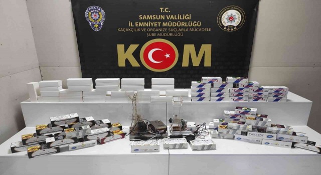Samsunda 18 bin dal bandrolsüz makaron ele geçirildi