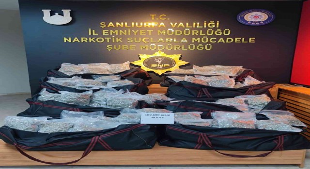Şanlıurfada 109 kilo uyuşturucu ele geçirildi