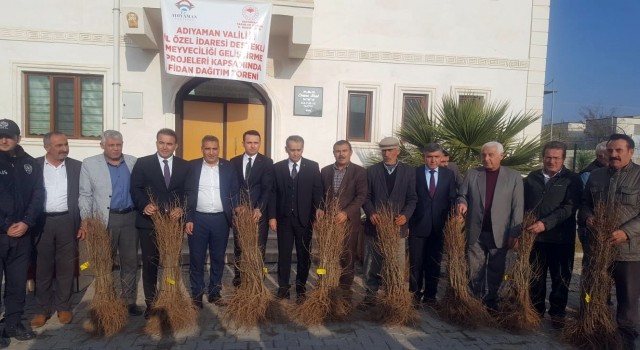 Sincik ve Samsatta meyve fidanı dağıtıldı