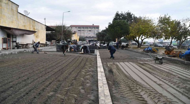 Söke Belediyesinden Sanayi Sitesinde yeşil alan, otopark ve yol çalışması
