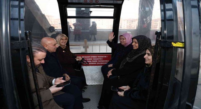 Teleferiğin bakımı tamamlandı ilk turu Başkan Altınok attı
