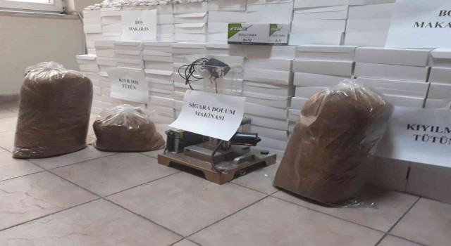 Uzunköprüde 123 bin 800 adet kaçak makaron ve 4 bin 800 adet doldurulmuş sigara ele geçirildi