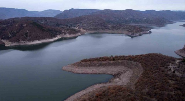 Ankarada barajların doluluk oranı havadan görüntülendi