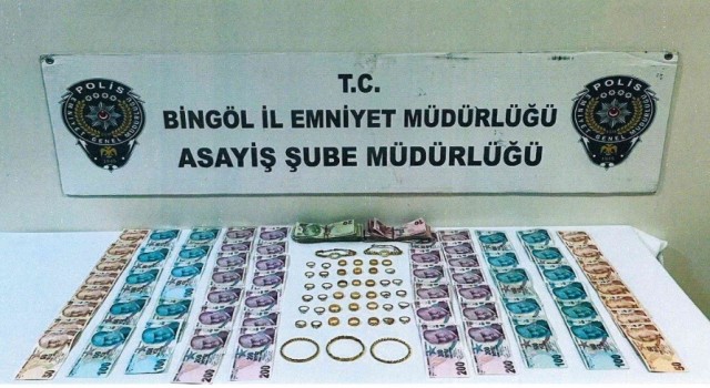 Bingölde 200 bin lira değerinde altın ve para çalan hırsız tutuklandı