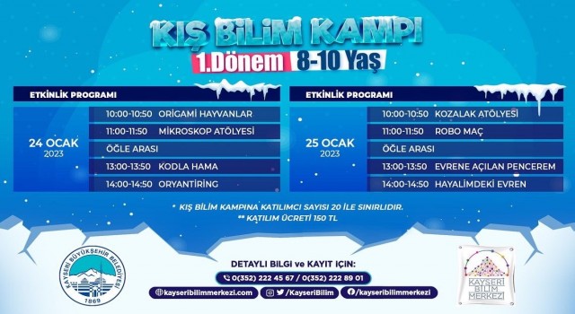 Büyükşehirden kış bilim kampı