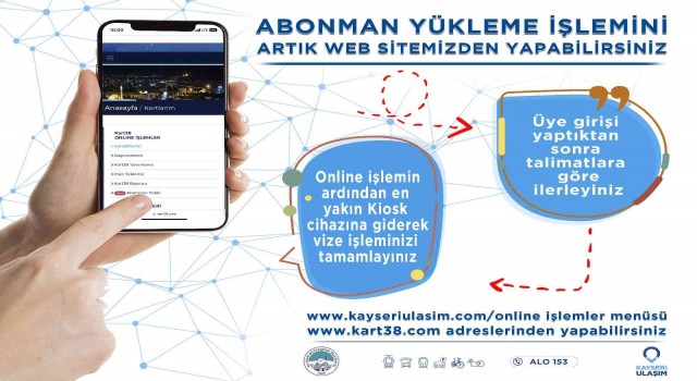 Büyükşehirden online abonman kart yükleme hizmeti
