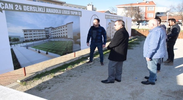 Çan Anadolu Lisesi inşaatı incelendi