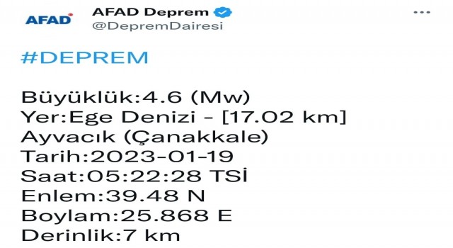 Çanakkale açıklarındaki deprem İzmirden de hissedildi