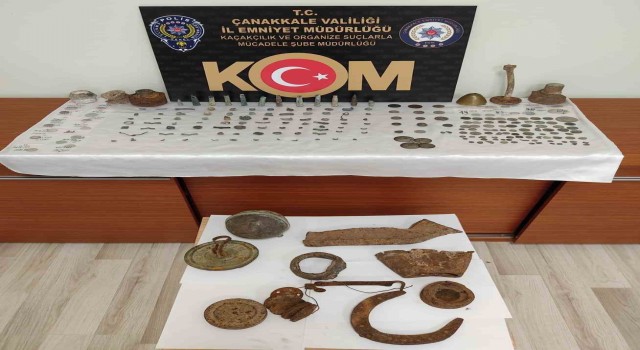 Çanakkalede 120 adet sikke ele geçirildi