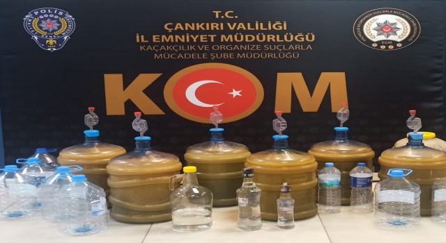 Çankırıda 118 litre sahte alkol ele geçirildi