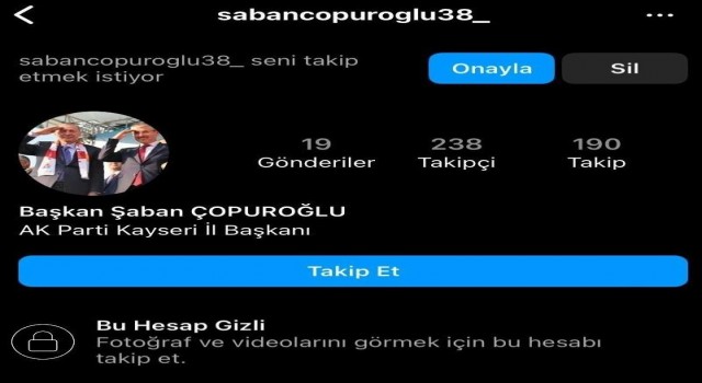 Çopuroğlundan sahte hesap uyarısı