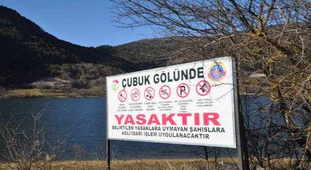 Çubuk Gölünde bahar havası yaşanırken göl suları azaldı