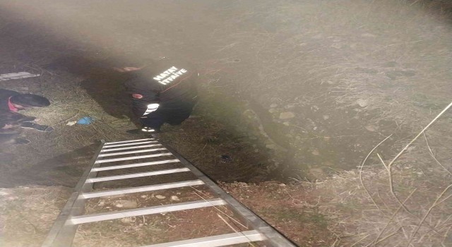Çukura düşün köpek itfaiye tarafından kurtarıldı