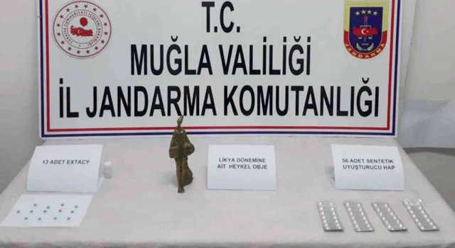 Dalamanda tarihi eser ve uyuşturucu operasyonu