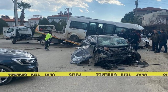 Dalamanda zincirleme trafik kazası: 1 ölü, 2 yaralı