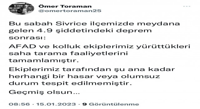 Elazığ Valisi Toraman, “Saha tarama faaliyetlerini tamamlamıştır