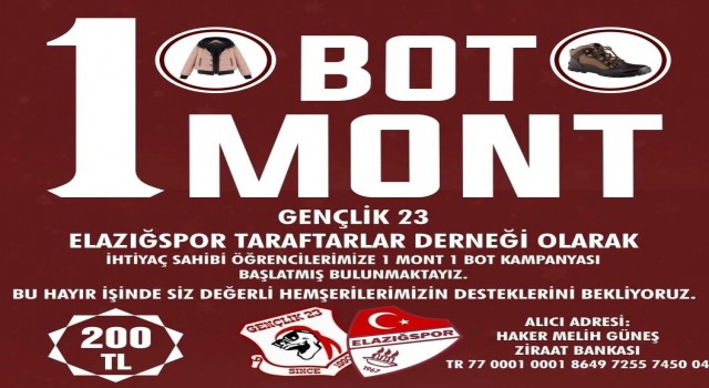 Gençlik 23ten ‘1 Bot, 1 Mont kampanyası