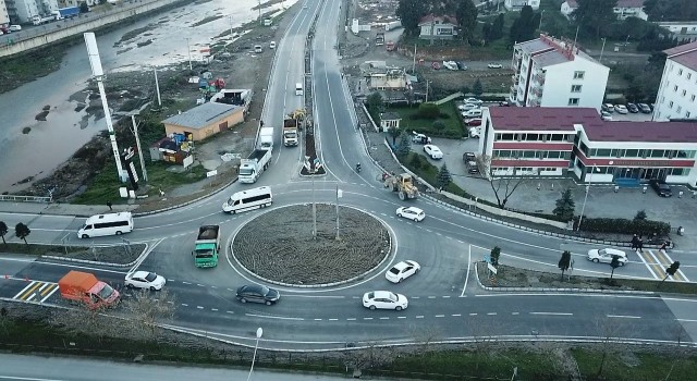 Giresunda ilk modern dönel kavşak ulaşıma açıldı