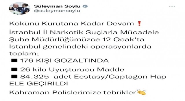 İçişleri Bakanı Süleyman Soylu duyurdu: 176 kişi gözaltında