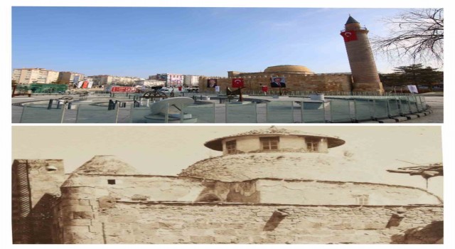 İki farklı fotoğrafta Cacabey Medresesi