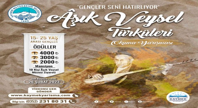 KAYMEKten Aşık Veysel Türkülerini Okuma Yarışması