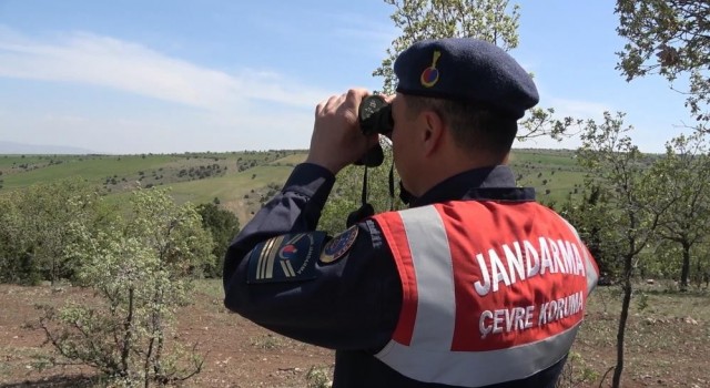 Kırıkkalede saha denetimi yapan jandarma, avcıları bilgilendirdi