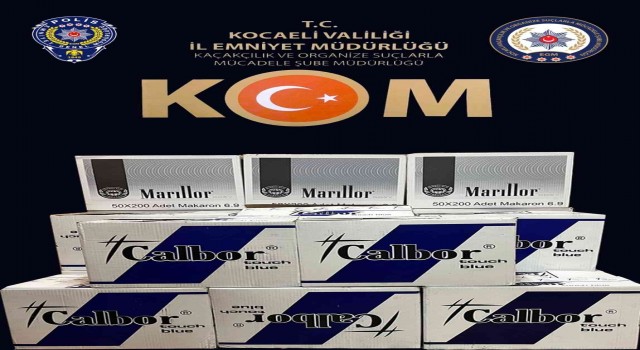 Kocaelide 230 bin içi dolu makaron ele geçirildi
