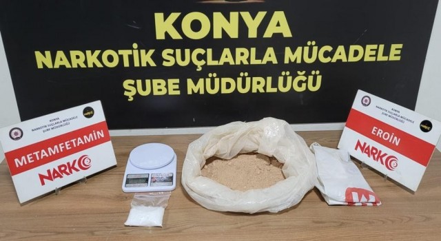 Konyada kamyondaki mobilyaların arasından uyuşturucu çıktı