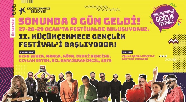 Küçükçekmecede ücretsiz gençlik festivali başlıyor