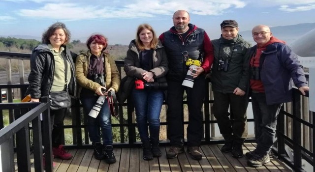 Kuş gözlemciler Hersek Lagününde